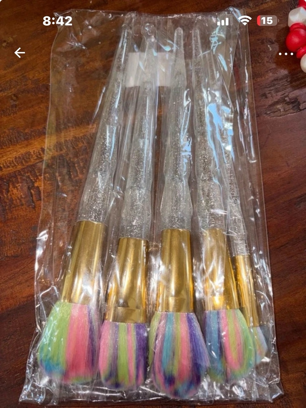 Glitter Handle Rainbow Brush Party Decorations - Multicolor